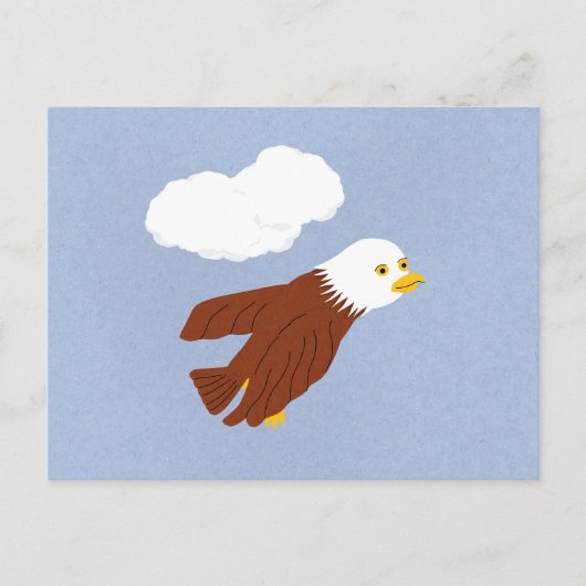 Bald Eagle Whimsical Cartoon Art Briefkaart (Voorkant)
