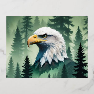 Bald Eagle Wildlife Animal Natuur Milieu Kunst Folie Feestdagen Briefkaart