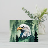 Bald Eagle Wildlife Animal Natuur Milieu Kunst Folie Feestdagen Briefkaart (Staand Voorkant)
