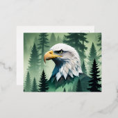 Bald Eagle Wildlife Animal Natuur Milieu Kunst Folie Feestdagen Briefkaart (Voorkant / Achterkant)