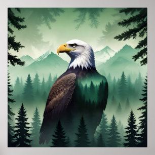 Bald Eagle Wildlife Animal Natuur Milieu Kunst Poster