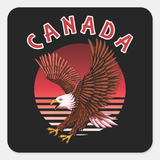 Bald Eagle Wildlife - Canada Vierkante Sticker (Voorkant)