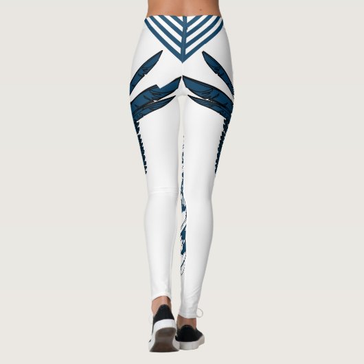 Bald Eagle Wing Sketch Leggings voor 4 juli (Achterkant)