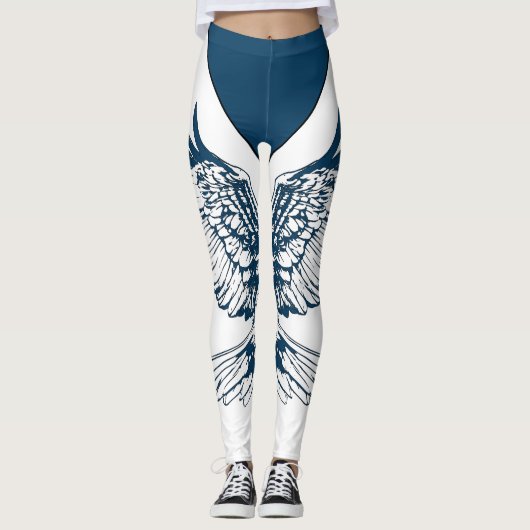 Bald Eagle Wing Sketch Leggings voor 4 juli (Voorkant)