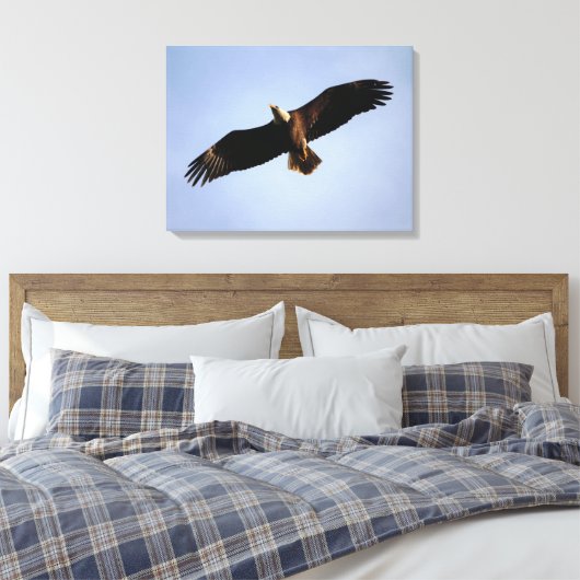 Bald Eagle Wingspread Canvas Afdruk (Insitu (Slaapkamer))