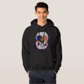 Bald Eagle with Mullet 4th of July American Flag Hoodie (Voorkant volledig)
