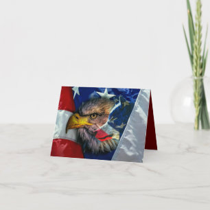Bald Eagle Wolf American Flag