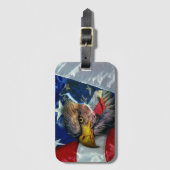 Bald Eagle Wolf American Flag Bagagelabel (Voorkant (verticaal))