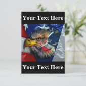 Bald Eagle Wolf American Flag Bedankkaart (Staand voorkant)