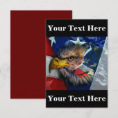 Bald Eagle Wolf American Flag Bedankkaart (Voorkant / Achterkant)