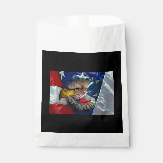 Bald Eagle Wolf American Flag Bedankzakje (Voorkant)