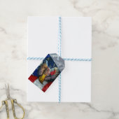 Bald Eagle Wolf American Flag Cadeaulabel (Met Touw)