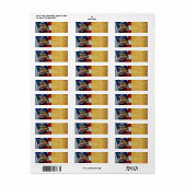 Bald Eagle Wolf American Flag Etiket (Full Sheet)