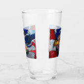 Bald Eagle Wolf American Flag Glas (Links)