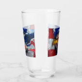 Bald Eagle Wolf American Flag Glas (Rechts)