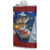 Bald Eagle Wolf American Flag Heupfles (Links)