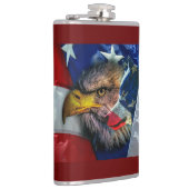 Bald Eagle Wolf American Flag Heupfles (Rechts)