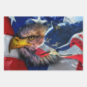Bald Eagle Wolf American Flag Inpakpapier Vel (Voorkant 3)