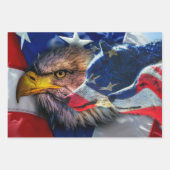 Bald Eagle Wolf American Flag Inpakpapier Vel (Voorkant 2)