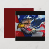 Bald Eagle Wolf American Flag Kaart (Voorkant / Achterkant)