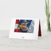 Bald Eagle Wolf American Flag Kaart (Achterkant)