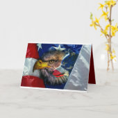Bald Eagle Wolf American Flag Kaart (Gele Bloem)