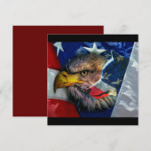 Bald Eagle Wolf American Flag Kaart (Voorkant / Achterkant)