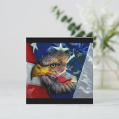 Bald Eagle Wolf American Flag Kaart (Staand voorkant)