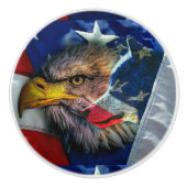 Bald Eagle Wolf American Flag Keramische Knop (Voorkant)