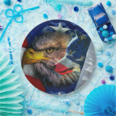 Bald Eagle Wolf American Flag Papieren Bordje (Feest)