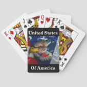 Bald Eagle Wolf American Flag Pokerkaarten (Achterkant)