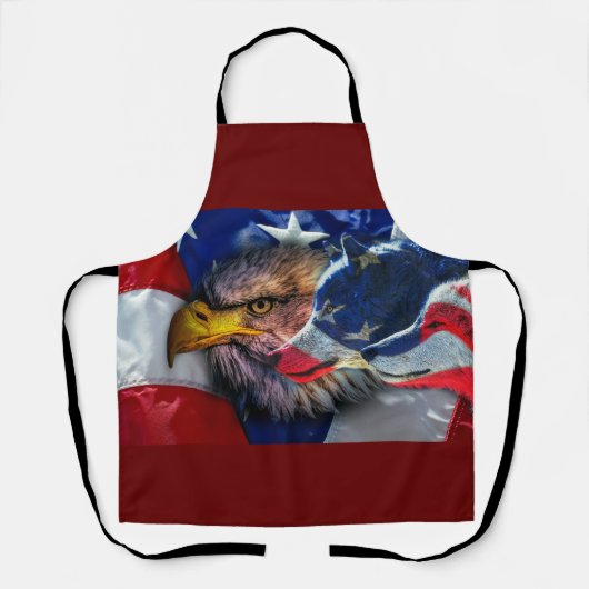 Bald Eagle Wolf American Flag Schort (Voorkant)