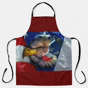 Bald Eagle Wolf American Flag Schort