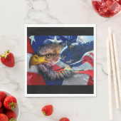 Bald Eagle Wolf American Flag Servet (Insitu)