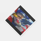 Bald Eagle Wolf American Flag Servet (Hoek)