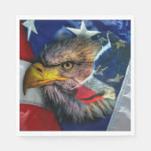 Bald Eagle Wolf American Flag Servet (Voorkant)