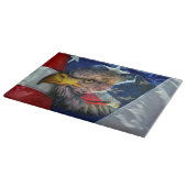 Bald Eagle Wolf American Flag Snijplank (Hoek)