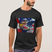 Bald Eagle Wolf American Flag T-shirt (Voorkant)