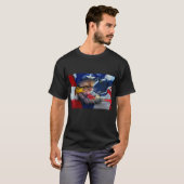 Bald Eagle Wolf American Flag T-shirt (Voorkant volledig)