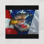Bald Eagle Wolf American Flag Vierkante Visitekaartje (Voorkant)