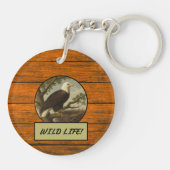 Bald Eagle Wood Grain Acryl Sleutelhanger (Achterkant)