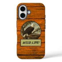 Bald Eagle Wood Grain Hoesje-Mate iPhone Case