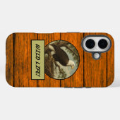 Bald Eagle Wood Grain Hoesje-Mate iPhone Case (Achterkant (horizontaal))