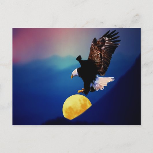 Bald Eagle zoekt de volle maan Briefkaart (Voorkant)