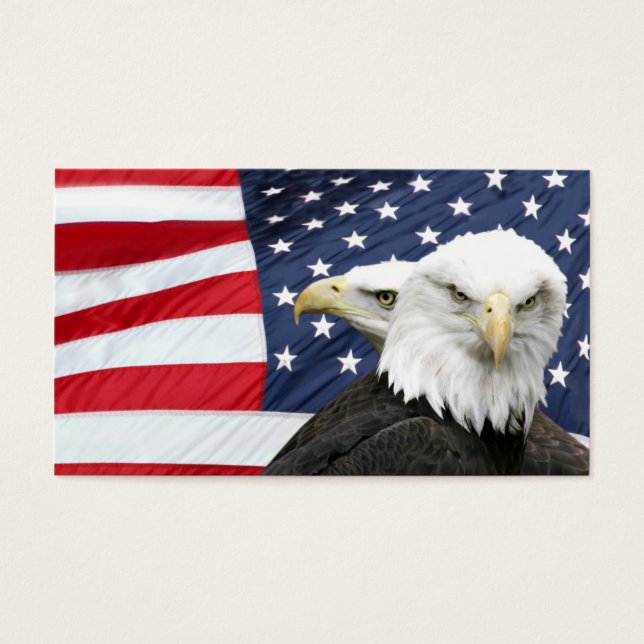 Bald eagles American flag card Visitekaartje (Voorkant)