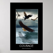 Bald Eagles COURAGE Motivatie Art Poster (Voorkant)