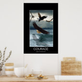 Bald Eagles COURAGE Motivatie Art Poster (Keuken)