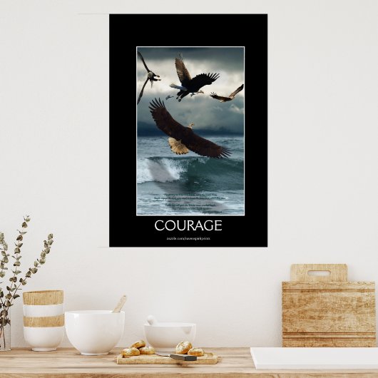 Bald Eagles COURAGE Motivatie Art Poster (Keuken)