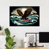 Bald Eagles Majesteit in vlucht Poster (Thuiskantoor)