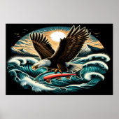Bald Eagles Majesteit in vlucht Poster (Voorkant)
